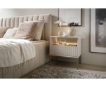 Nachttisch EVITA S54 mit Front 3D, LED-Beleuchtung, Schublade mit Lamellen, Kaschmir