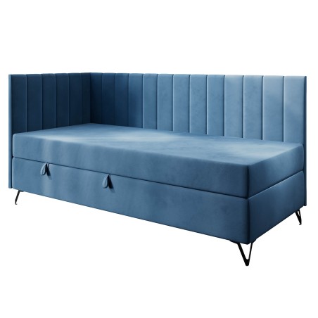 Jugendbett 80x200 cm mit Matratze, Bettkasten & Metallfüßen, AMELIA 2M