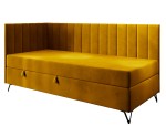Polsterbett 90x200 cm mit Matratze, Einzelbett auf Metallfüßen, AMELIA 2M