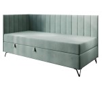 Jugendbett 100x200 cm mit Matratze und Bettkasten, Schlafsofa mit Metallfüßen, AMELIA 2M
