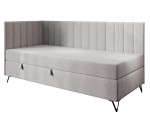 Jugendbett 100x200 cm mit Matratze und Bettkasten, Schlafsofa mit Metallfüßen, AMELIA 2M