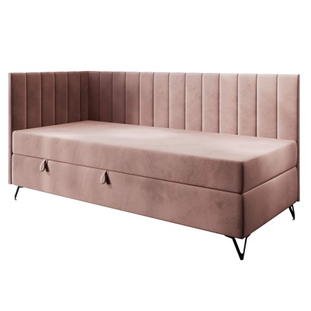Jugendbett 100x200 cm mit Matratze und Bettkasten, Schlafsofa mit Metallfüßen, AMELIA 2M