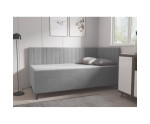 Einzelbett 120x200 cm mit Bonell-Matratze und Stauraum, stilvolle Metallfüße, AMELIA 2M
