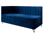 Einzelbett 120x200 cm mit Bonell-Matratze und Stauraum, stilvolle Metallfüße, AMELIA 2M