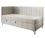 Einzelbett 120x200 cm mit Bonell-Matratze und Stauraum, stilvolle Metallfüße, AMELIA 2M