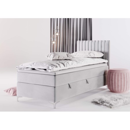 Jugendbett 80x200 cm, Einzelbett mit Bettkasten, auf Füßen, TRENTO