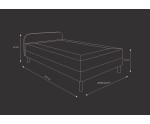 FREZJA M3 Hotelbett, Einzelbett 80x200 cm, mit Kopfteil und Bonellfederkernmatratze