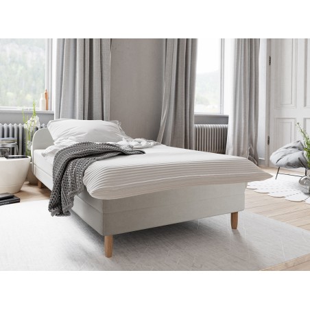 Hotelbett, Einzelbett 90x200 cm, mit Kopfteil und Bonellfederkernmatratze, FREZJA M3