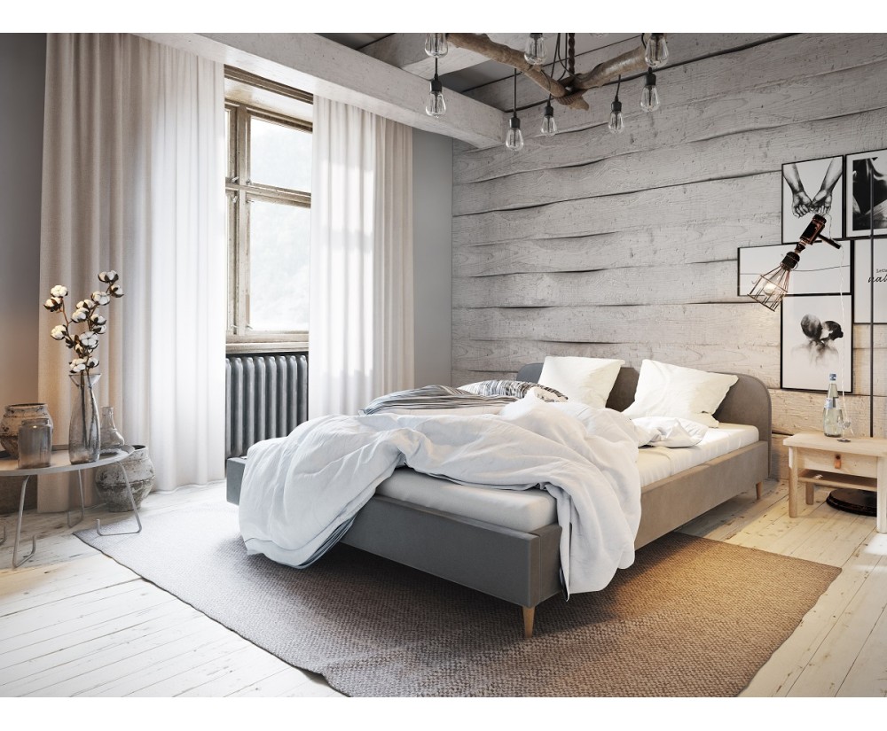 Hotelbett, Doppelbett 160x200 cm, Lattenrost mit Metallrahmen, OHNE Matratze, FREZJA T1