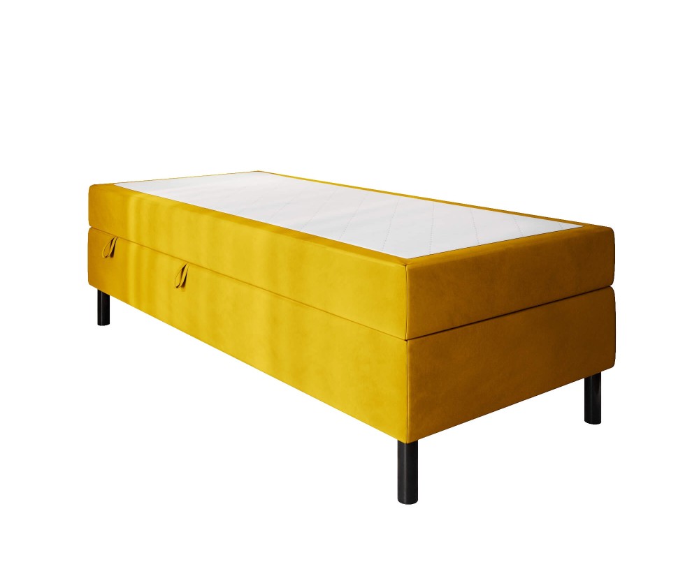 Hotelbett 90x200 cm, Kontinentalbett für Pensionen, Einzelbett mit Bettkasten, BONELL-Matratze, PALAZIO 1M