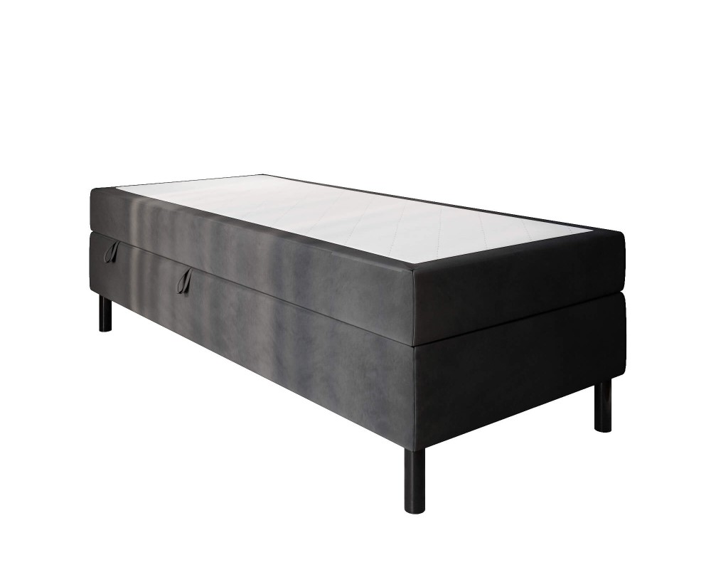 Hotelbett 100x200 cm, Kontinentalbett für Pensionen, Einzelbett mit Bettkasten, BONELL-Matratze, PALAZIO 1M