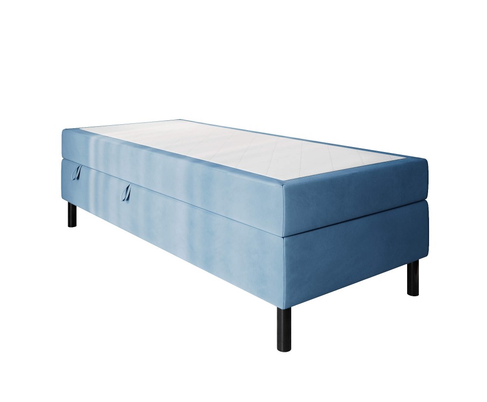 Hotelbett 100x200 cm, Kontinentalbett für Pensionen, Einzelbett mit Bettkasten, BONELL-Matratze, PALAZIO 1M