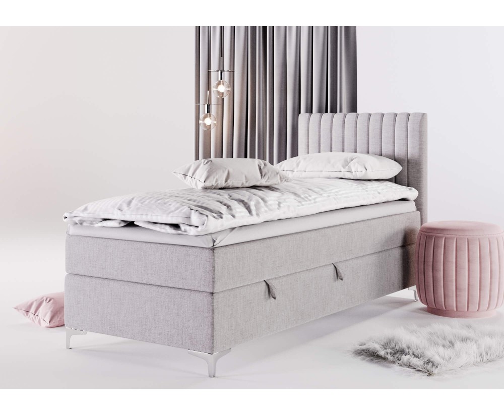 Jugendbett 90x200 cm, Einzelbett mit Bettkasten, auf Füßen, TRENTO 2M