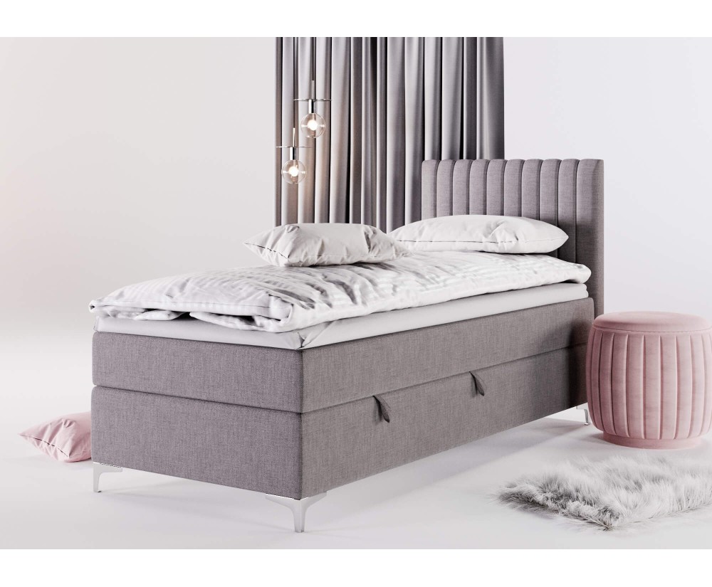 Jugendbett 90x200 cm, Einzelbett mit Bettkasten, auf Füßen, TRENTO 2M