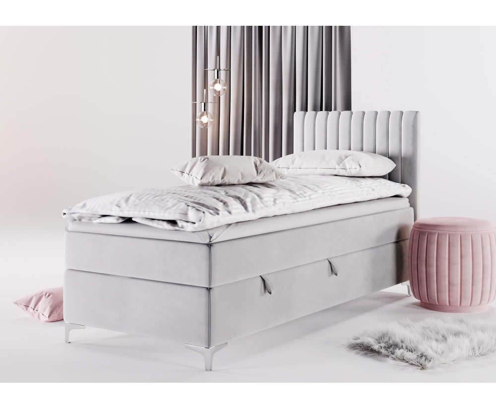 Jugendbett 100x200 cm, Einzelbett mit Bettkasten, auf Füßen, TRENTO 2M