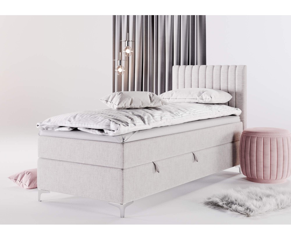 Jugendbett 120x200 cm, Einzelbett mit Bettkasten, auf Füßen, TRENTO 2M