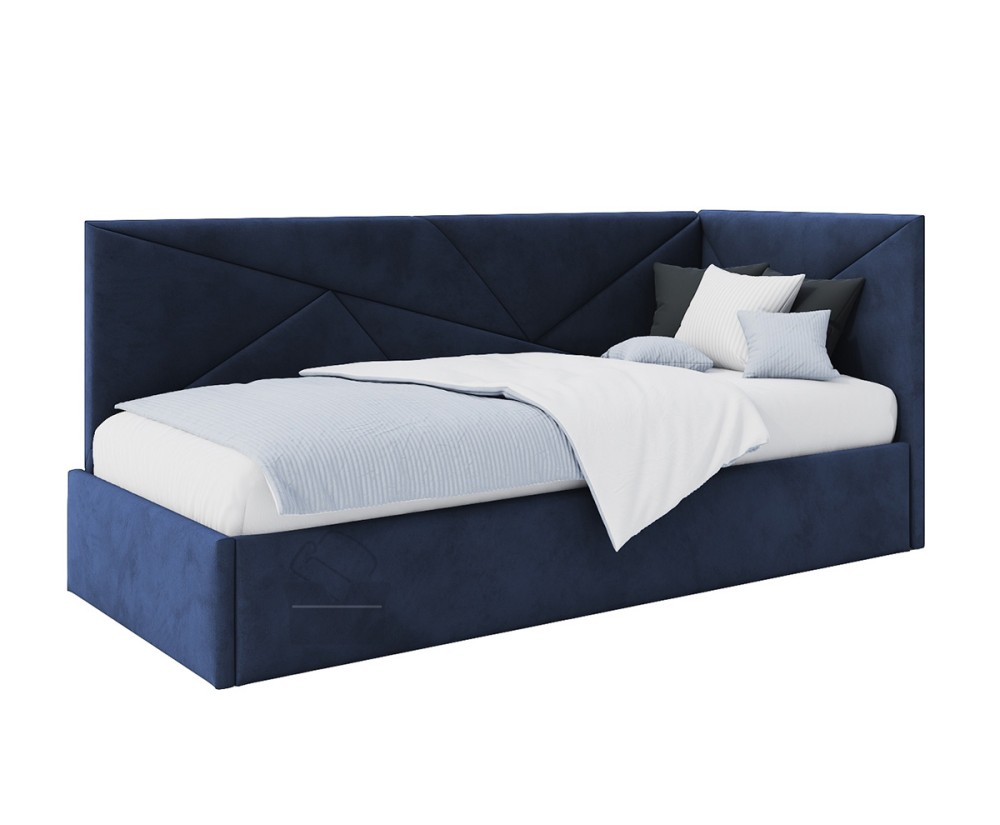 Polsterbett 90x200 cm, Lattenrost mit Metallrahmen, Jugendbett, mit Bettkasten, ohne Matratze, AMADEUSZ SM 02
