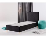 Einzelbett 80x200 cm, Hotelbett, Kopfteil glatt, Füße Buchenholz, BRISTOL 1H