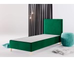 Einzelbett 80x200 cm, Hotelbett, Kopfteil glatt, Füße Buchenholz, BRISTOL 1H