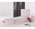 Einzelbett 80x200 cm, Hotelbett, Kopfteil glatt, Füße Buchenholz, BRISTOL 1H
