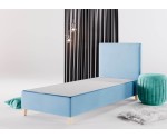 Einzelbett 80x200 cm, Hotelbett, Kopfteil glatt, Füße Buchenholz, BRISTOL 1H