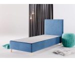 Einzelbett 90x200 cm für Ferienhäuser, Hotelbett, Kopfteil glatt, Füße Buchenholz, BRISTOL 1H