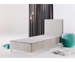 Bettgestell 120x200 cm, Hotelbett ohne Matratze, Kopfteil glatt, Füße Buchenholz, BRISTOL 1H