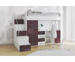 MAJA 4S Hochbett, Etagenbett mit Kleiderschrank, Schreibtisch, Lattenrost, Farbvarianten!