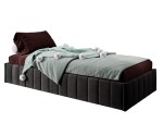 Einzelbett 100x200 cm, Polsterbett ohne Kopfteil, Lattenrost mit Metallrahmen, DRAGO SM 02