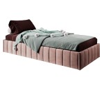 Einzelbett 100x200 cm, Polsterbett ohne Kopfteil, Lattenrost mit Metallrahmen, DRAGO SM 02