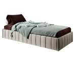 Einzelbett 100x200 cm, Polsterbett ohne Kopfteil, Lattenrost mit Metallrahmen, DRAGO SM 02