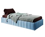 Einzelbett 100x200 cm, Polsterbett ohne Kopfteil, Lattenrost mit Metallrahmen, DRAGO SM 02