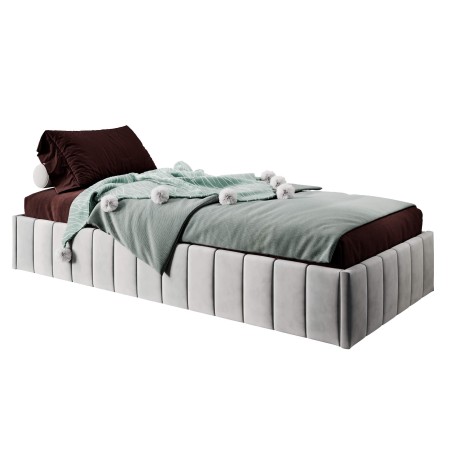 Jugendbett 120x200 cm, Polsterbett ohne Kopfteil, Lattenrost mit Metallrahmen, DRAGO SM 02