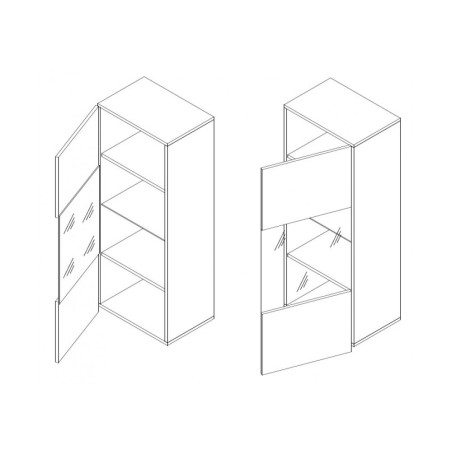 CAMERON Hängevitrine für Wohnzimmer, Wandvitrine mit Glasablage, griffloses Design, Kaschmir