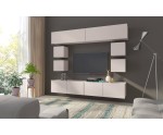 CAMERON Hängeregal 105 cm für Wohnzimmer, Hängeschrank, griffloses Design, Kaschmir