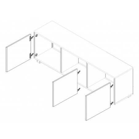 CAMERON TV-Schrank 150 cm, TV-Board stehend / hängend, griffloses Design, Kaschmir