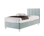 Einzelbett 80x200 cm, Hotelbett, Kopfteil mit vertikalen breiten Streifen, BRISTOL 4H