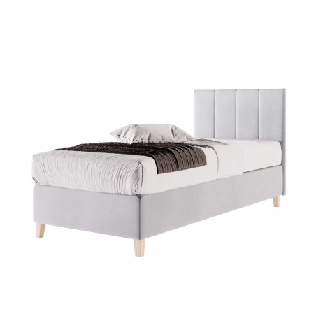 Einzelbett 90x200 cm, Hotelbett, Kopfteil mit vertikalen breiten Streifen, BRISTOL 4H