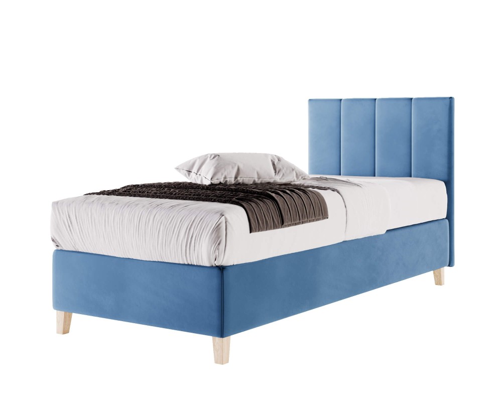 Einzelbett 90x200 cm, Hotelbett, Kopfteil mit vertikalen breiten Streifen, BRISTOL 4H Einzelbett 90x200 cm, Hotelbett, Kopfteil mit vertikalen breiten Streifen, BRISTOL 4H