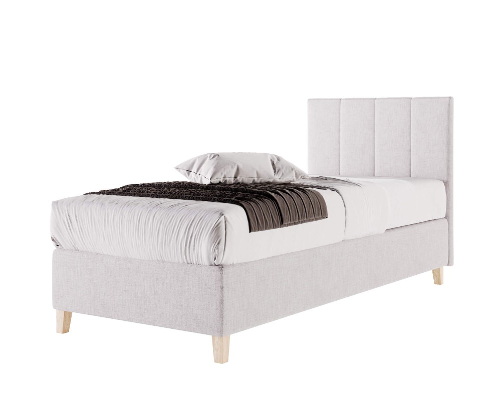 Einzelbett 90x200 cm, Hotelbett, Kopfteil mit vertikalen breiten Streifen, BRISTOL 4H Einzelbett 90x200 cm, Hotelbett, Kopfteil mit vertikalen breiten Streifen, BRISTOL 4H