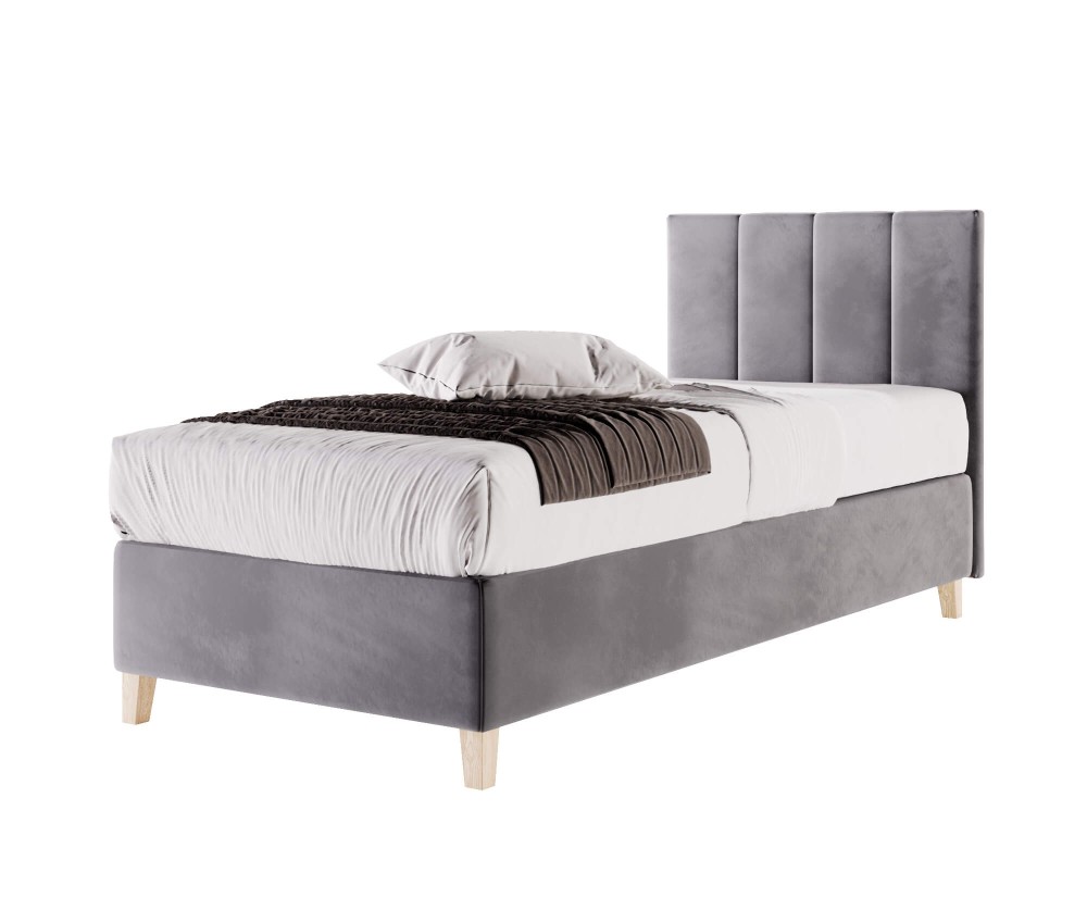 Einzelbett 90x200 cm, Hotelbett, Kopfteil mit vertikalen breiten Streifen, BRISTOL 4H Einzelbett 90x200 cm, Hotelbett, Kopfteil mit vertikalen breiten Streifen, BRISTOL 4H