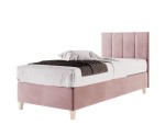 Einzelbett 120x200 cm, Hotelbett, Kopfteil mit vertikalen breiten Streifen, BRISTOL 4H Einzelbett 120x200 cm, Hotelbett, Kopfteil mit vertikalen breiten Streifen, BRISTOL 4H