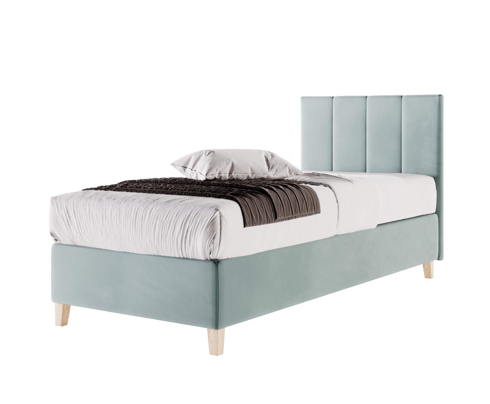 Einzelbett 120x200 cm, Hotelbett, Kopfteil mit vertikalen breiten Streifen, BRISTOL 4H Einzelbett 120x200 cm, Hotelbett, Kopfteil mit vertikalen breiten Streifen, BRISTOL 4H