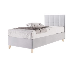 Einzelbett 80x200 cm, Hotelbett, Kopfteil mit Rechteck-Steppung, BRISTOL 3H