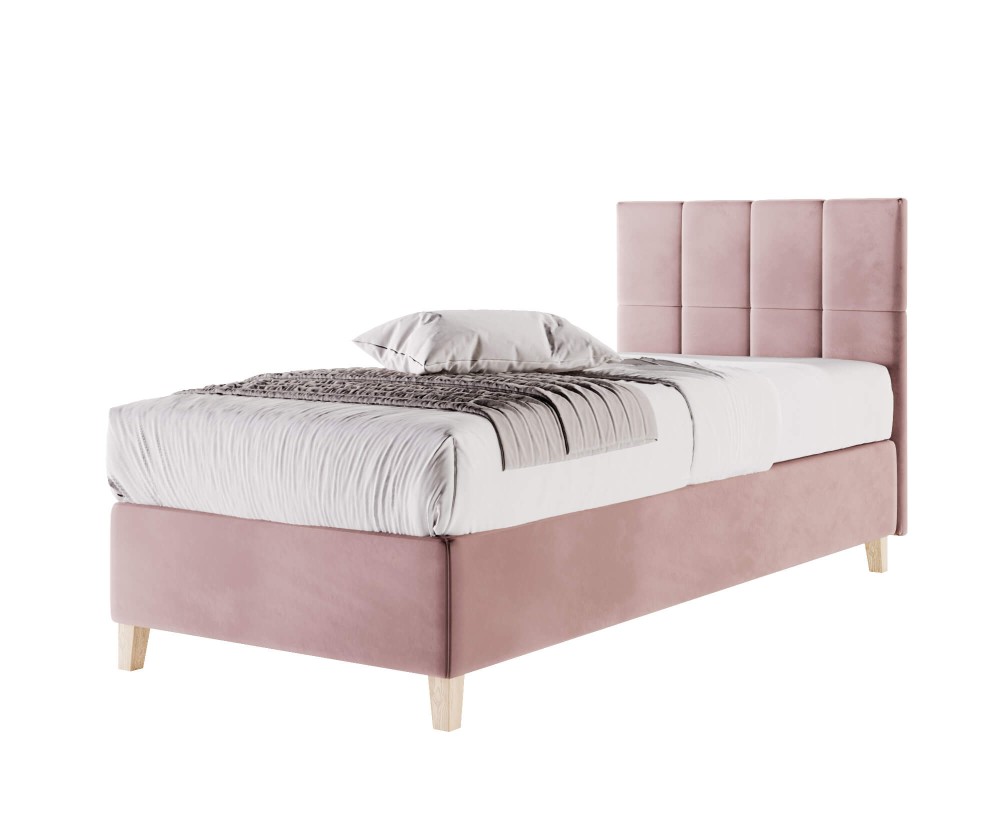 Einzelbett 80x200 cm, Hotelbett, Kopfteil mit Rechteck-Steppung, BRISTOL 3H Einzelbett 80x200 cm, Hotelbett, Kopfteil mit Rechteck-Steppung, BRISTOL 3H