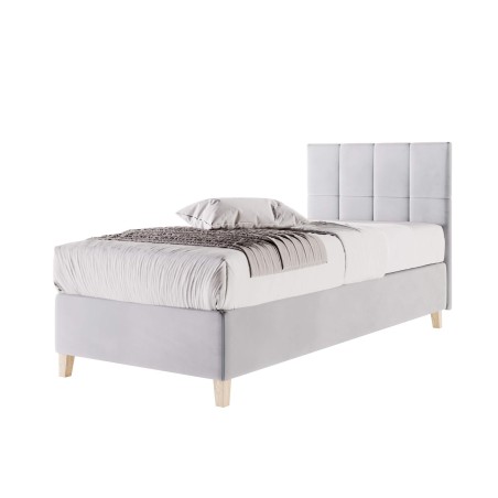 Bettgestell 90x200 cm mit Kopfteil, Hotelbett, Kopfteil mit Rechteck-Steppung, BRISTOL 3H