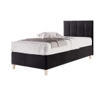 Bettgestell 90x200 cm mit Kopfteil, Hotelbett, Kopfteil mit Rechteck-Steppung, BRISTOL 3H