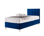 Bettgestell 90x200 cm mit Kopfteil, Hotelbett, Kopfteil mit Rechteck-Steppung, BRISTOL 3H