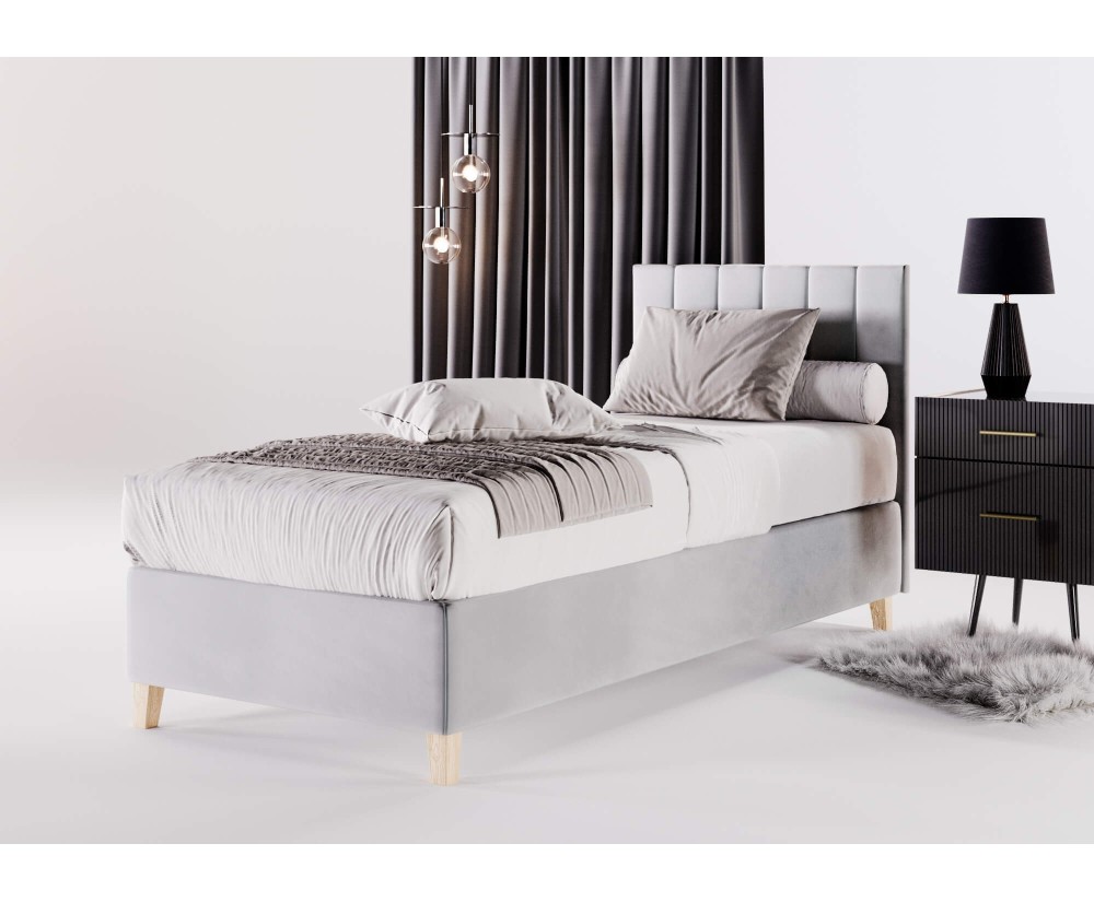 Hotelbett 90x200 cm, Einzebett für Pensionen, Kopfteil mit vertikaler Steppung, BRISTOL 2H Hotelbett 90x200 cm, Einzebett für Pensionen, Kopfteil mit vertikaler Steppung, BRISTOL 2H