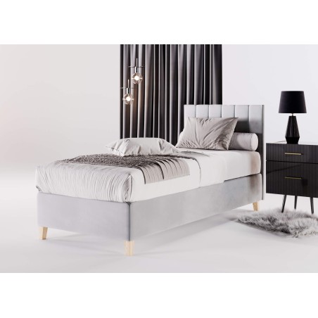 Hotelbett 90x200 cm, Einzebett für Pensionen, Kopfteil mit vertikaler Steppung, BRISTOL 2H